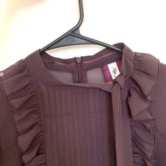 Pepe Jeans Wine Tulle Shirt Small - Picture 2 of 6